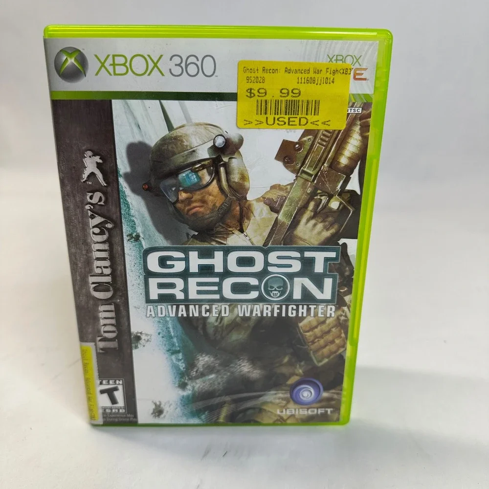 Tom Clancy Ghost Recon Advanced Warfighter Xbox 360 Game Disc‎ Manual Case Works
